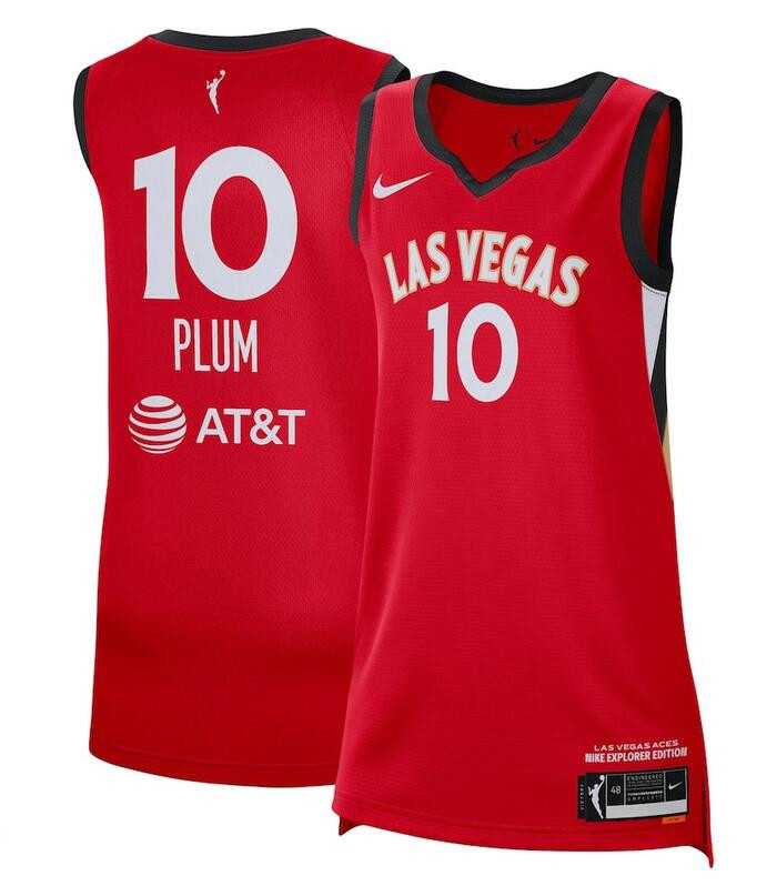 Women Las Vegas Aces #10 Kelsey Plum Red Stitched Jersey Dzhi